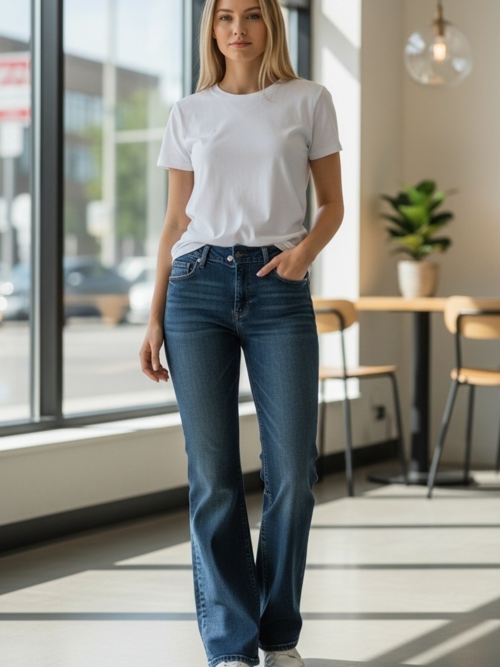 Miss Me Dark Blue High-Rise Flare Jeans
